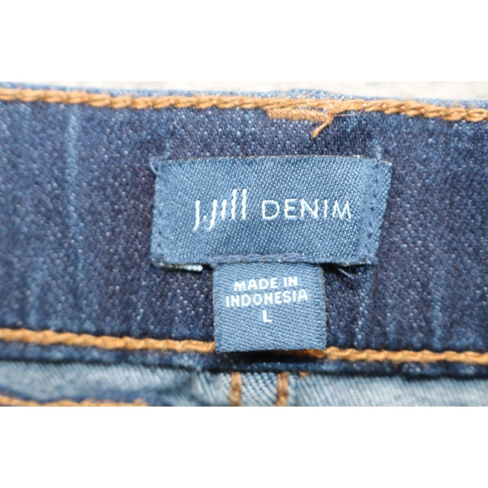 J.Jill Denim Blue Jean Pencil Skirt-Size Large-Pockets-Dark Wash-Country - Picture 4 of 9